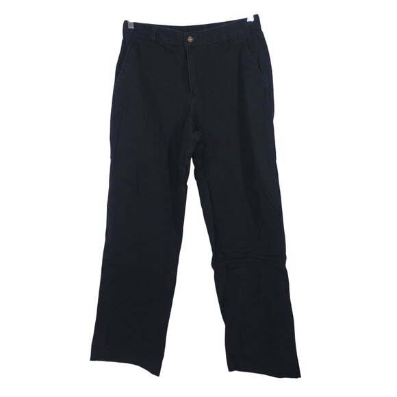 Izod Black Cotton Chino Pants Boys Size 20 Regular Uniform Adjustable Waist - Picture 1 of 12